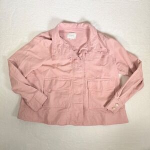 LOFT Pink Linen/Cotton Blend Jacket Women Sz M Lightweight Corpcore‎
